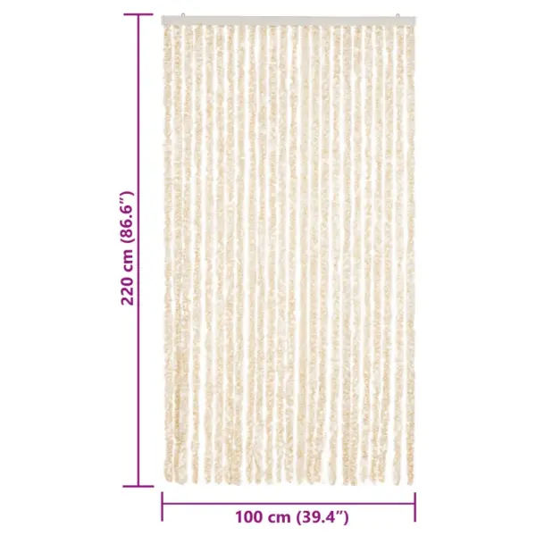 Putukakardin uksele, šenill, beež ja valge, 100 x 220 cm – 7
