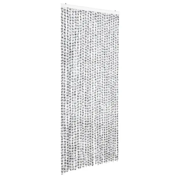 Šenillist putukakardin uksele, hele- ja tumehall, 100 x 220 cm – 2