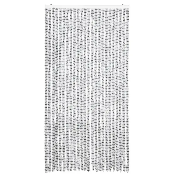 Šenillist putukakardin uksele, hele- ja tumehall, 100 x 220 cm – 3
