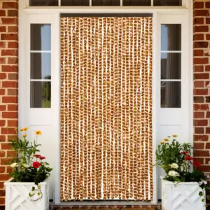 Šenillist putukakardin uksele, ooker ja valge, 100 x 220 cm