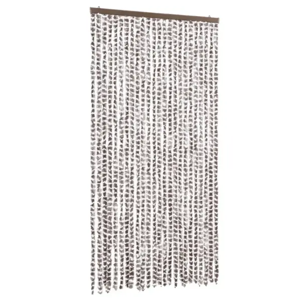 Šenillist putukakardin uksele, pruunikashall ja valge, 100 x 230 cm - 2