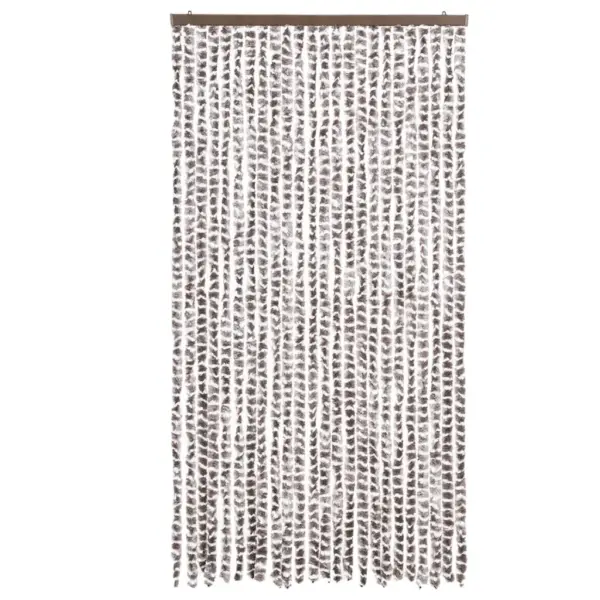 Šenillist putukakardin uksele, pruunikashall ja valge, 100 x 230 cm - 3