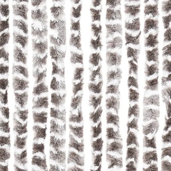 Šenillist putukakardin uksele, pruunikashall ja valge, 100 x 230 cm - 5