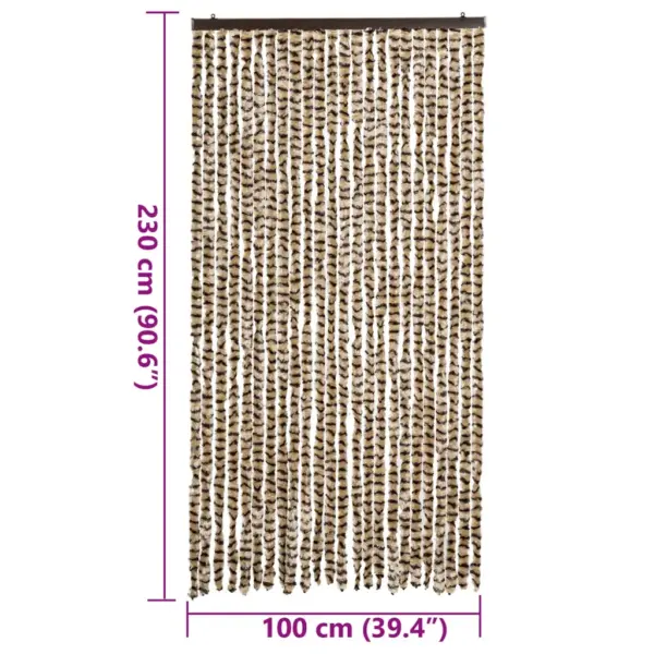 Šenillist putukakardin uksele, beež ja pruun, 100 x 230 cm – 7
