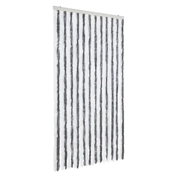 Šenillist putukakardin uksele, hall ja valge, 100 x 230 cm – 2