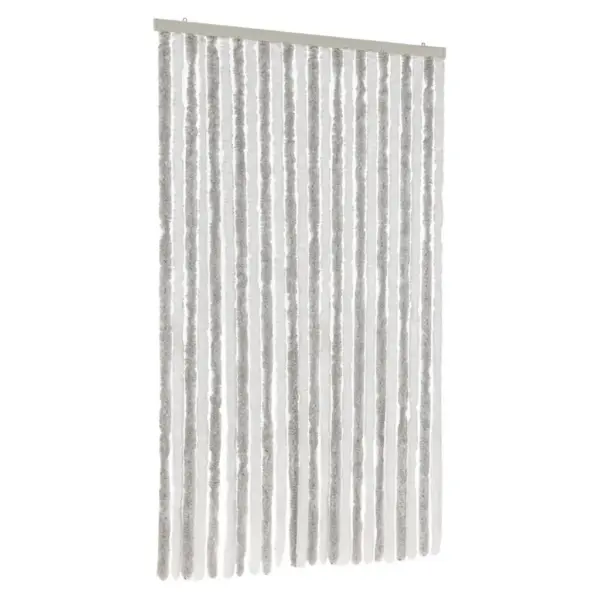 Šenillist putukakardin uksele, helehall/valge, 100 x 230 cm – 2