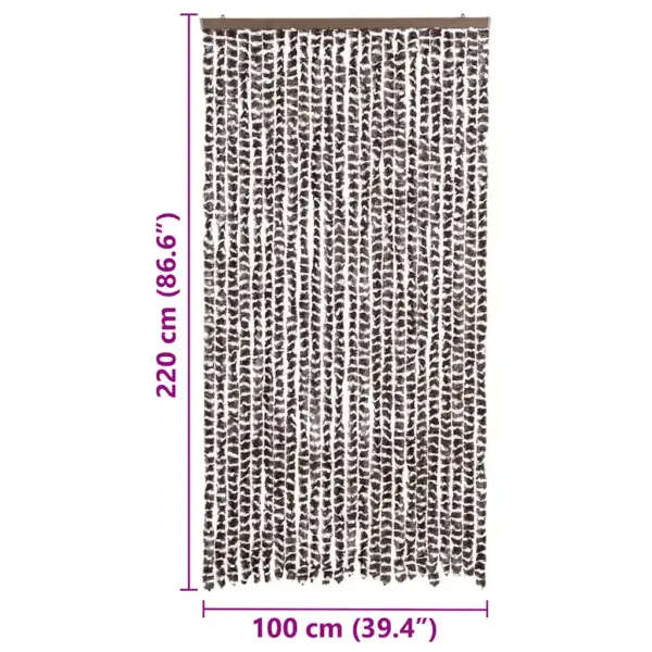 Šenillist putukakardin uksele, pruun/valge, 100 x 220 cm – 7
