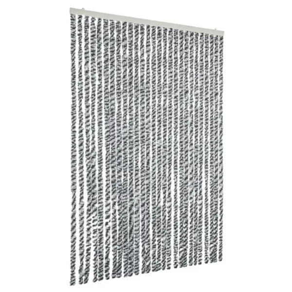 Šenillist putukakardin uksele, hall/must/valge, 118 x 220 cm – 2