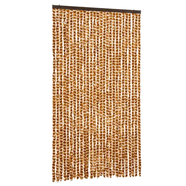 Šenillist putukakardin uksele, ookerkollane ja valge, 118 x 220 cm – 2