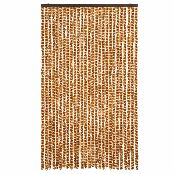 Šenillist putukakardin uksele, ookerkollane ja valge, 118 x 220 cm – 3