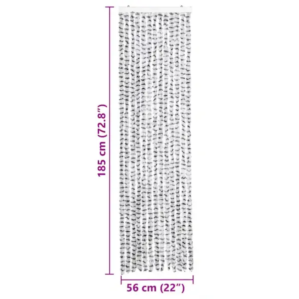 Šenillist putukakardin uksele, hele- ja tumehall, 56 x 185 cm – 7