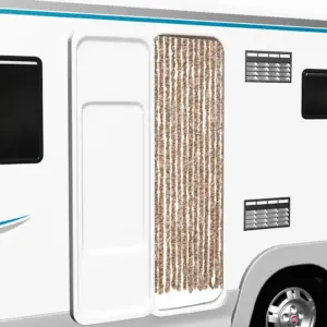 Šenillist putukakardin uksele, beež ja tumepruun, 56 x 200 cm