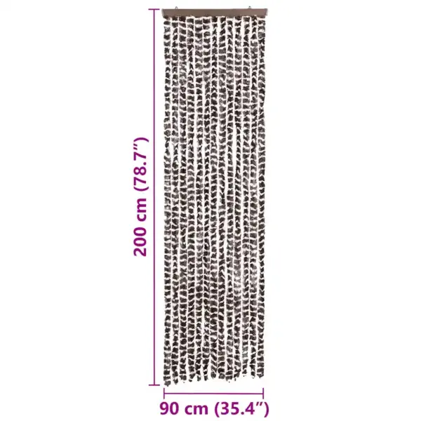 Šenillist putukakardin uksele, beež/pruun, 56 x 200 cm – 7