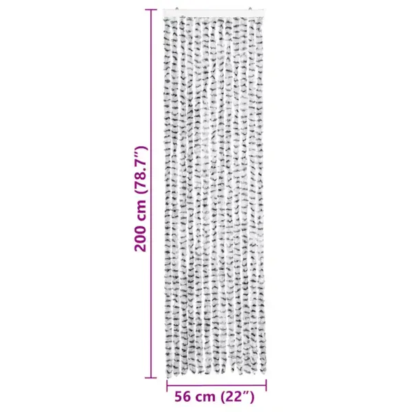 Šenillist putukakardin uksele, hele- ja tumehall, 56 x 200 cm – 7