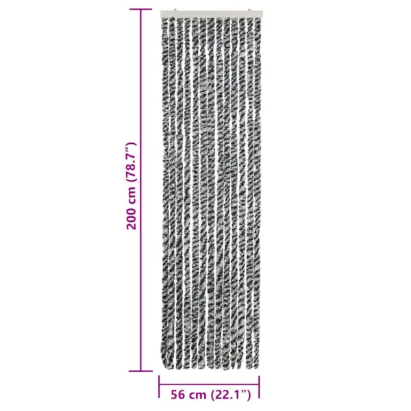 Šenillist putukakardin uksele, hall/must/valge, reguleeritav, 56 x 200 cm – 7