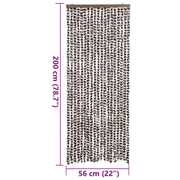 Šenillist putukakardin uksele, pruun-valge, 56 x 200 cm – 7