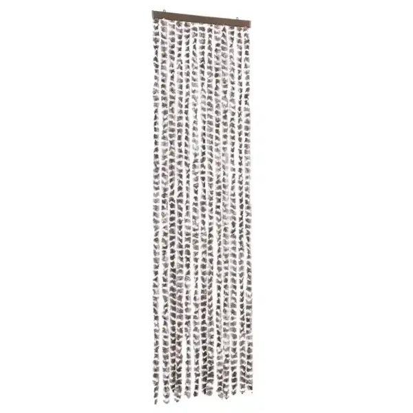 Šenillist putukakardin uksele, pruunikashall/valge, 56 x 200 cm - 2