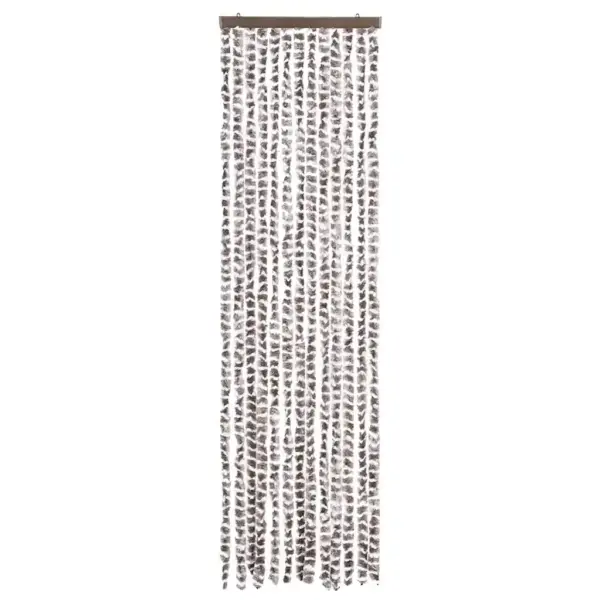 Šenillist putukakardin uksele, pruunikashall/valge, 56 x 200 cm - 3