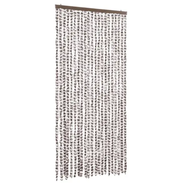 Šenillist putukakardin uksele, pruunikashall-valge, 90 x 200 cm – 2
