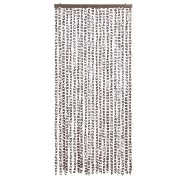 Šenillist putukakardin uksele, pruunikashall-valge, 90 x 200 cm – 3