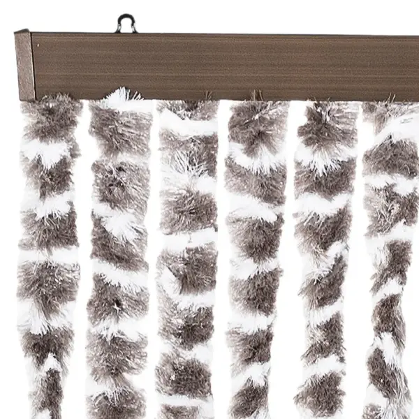 Šenillist putukakardin uksele, pruunikashall-valge, 90 x 200 cm – 4