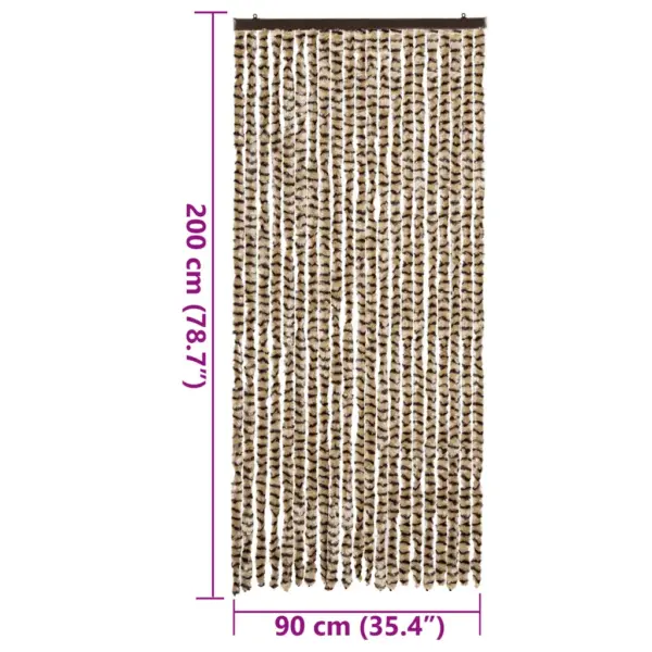 Šenillist putukakardin uksele, beež ja pruun, 90 x 200 cm – 7
