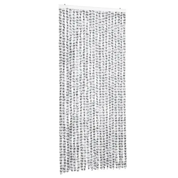 Šenillist putukakardin uksele, helehall ja tumehall, 90 x 200 cm – 2