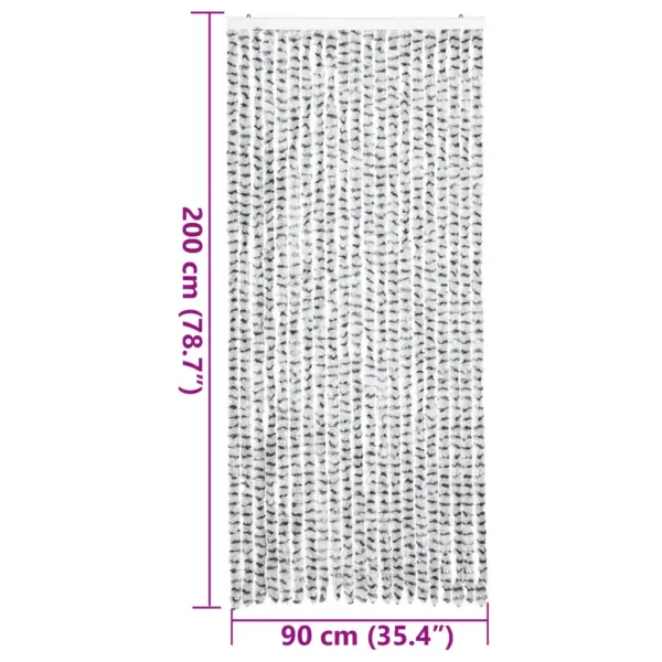Šenillist putukakardin uksele, helehall ja tumehall, 90 x 200 cm – 7