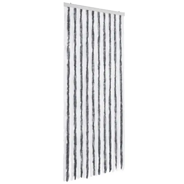 Šenillist putukakardin uksele, hall-valge, 90 x 200 cm – 2