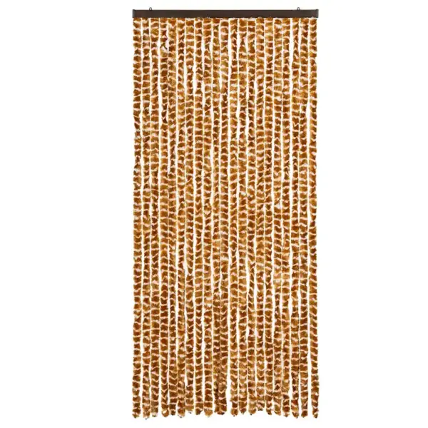 Šenillist putukakardin uksele, ookerkollane ja valge, 90 x 200 cm – 3