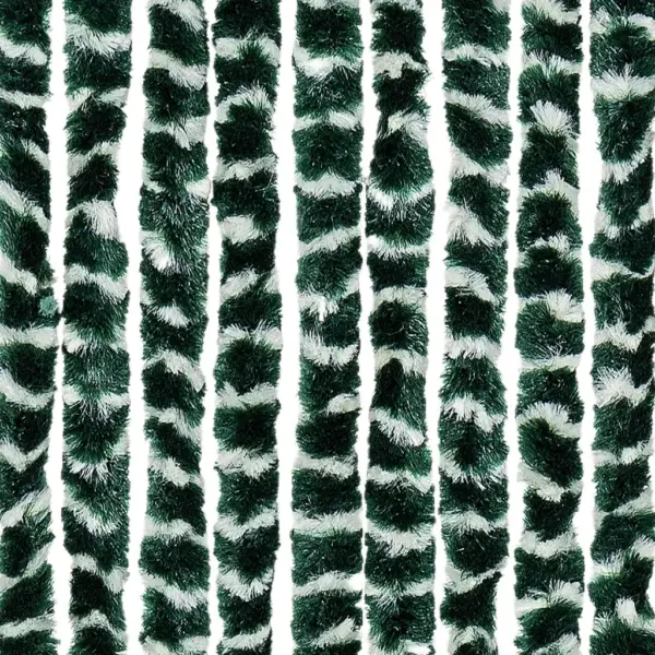 Šenillist putukakardin uksele, roheline-valge, 90 x 200 cm – 5