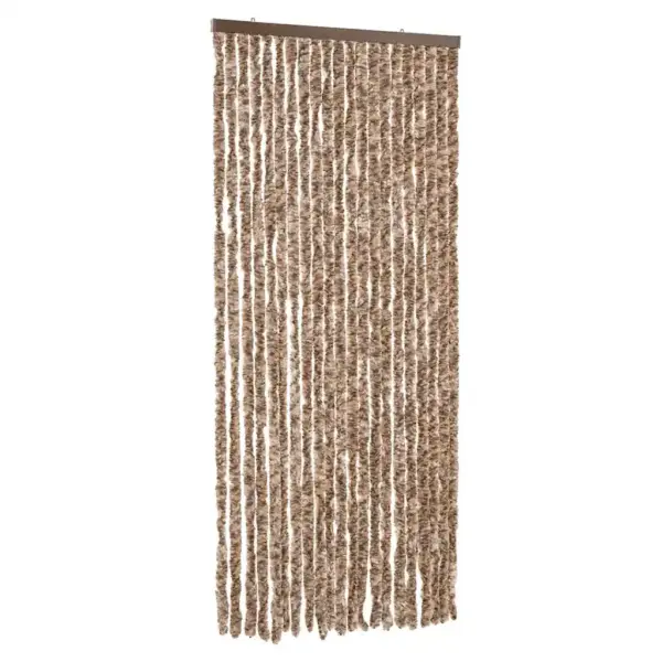 Šenillist putukakardin uksele, beež ja tumepruun, 90 x 220 cm – 2