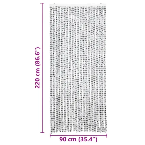 Šenillist putukakardin uksele, hele- ja tumehall, 90 x 220 cm – 7