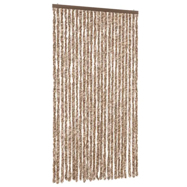 Šenillist putukakardin uksele, beež ja tumepruun, 100 x 200 cm – 2