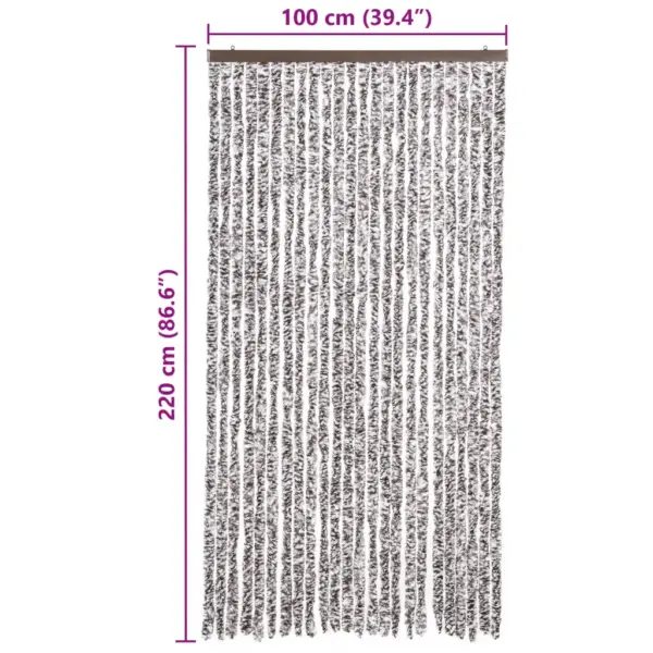 Šenillist putukakardin uksele, pruun ja beež, 100 x 220 cm – 7