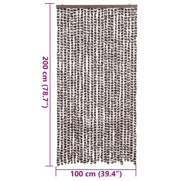 Šenillist putukakardin uksele, pruun/valge, 100 x 200 cm – 7