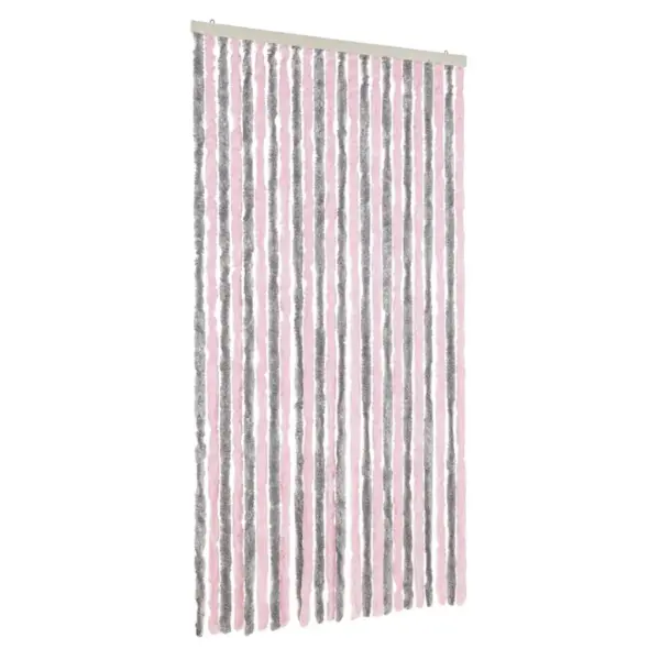 Šenillist putukakardin ustele, hõbehall ja roosa, 100 x 220 cm – 2