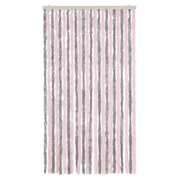 Šenillist putukakardin ustele, hõbehall ja roosa, 100 x 220 cm – 3