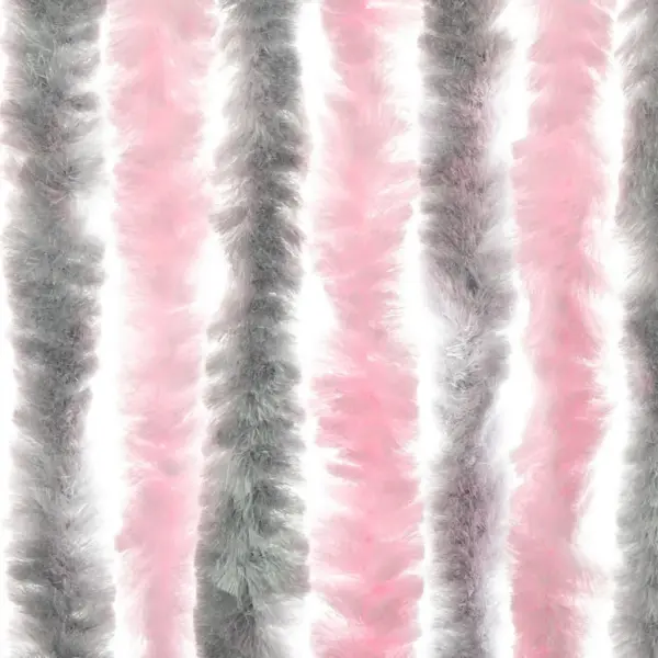Šenillist putukakardin ustele, hõbehall ja roosa, 100 x 220 cm – 5