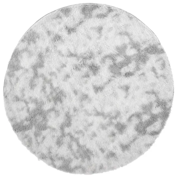 Kõrge narmaga ümmargune shaggy vaip NAVARRA, hõbehall, 100 x 100 cm – 2