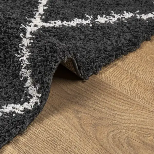 Kõrge narmaga shaggy vaip PAMPLONA, must-kreemjas, 140 x 200 cm – 6