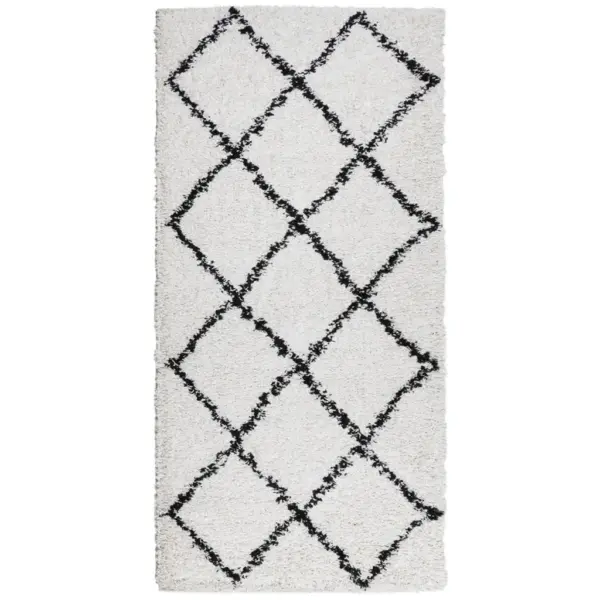 Kõrge narmaga shaggy vaip PAMPLONA, kreemjasvalge/must, 100 x 200 cm – 2