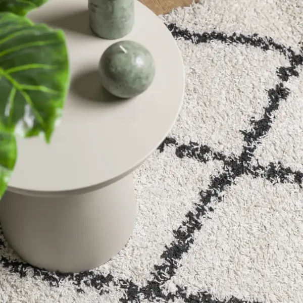 Kõrge narmaga shaggy vaip PAMPLONA, kreemjasvalge/must, 100 x 200 cm – 7