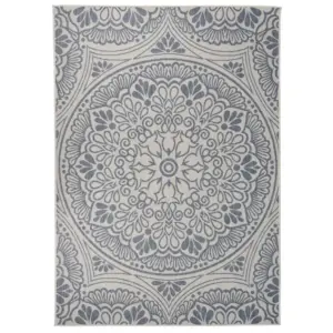 Siledakoeline õuevaip sinise mustriga, 140 x 200 cm, polüpropüleen