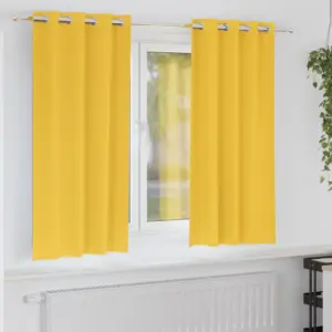 Pimendavad kardinad rõngastega, sinepikollane, 2 tk, 175 x 140 cm, polüester