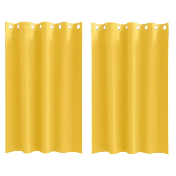 Pimendavad kardinad rõngastega, sinepikollane, 2 tk, 175 x 140 cm, polüester – 2