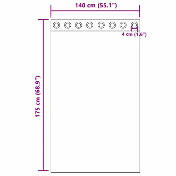 Pimendavad kardinad rõngastega, sinepikollane, 2 tk, 175 x 140 cm, polüester – 8