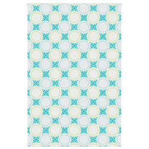 Veekindel duširuloo ornamendimustriga, sinine PEVA, 160 x 240 cm