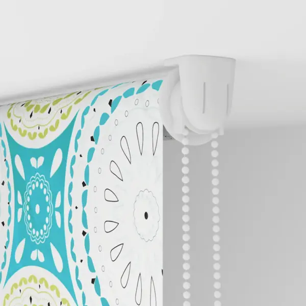 Veekindel duširuloo ornamendimustriga, sinine PEVA, 160 x 240 cm – 10