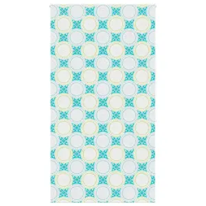 Duširuloo ornamentse mustriga, sinine PEVA, alumiiniumsiiniga, 140 x 240 cm